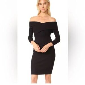 L'AGENCE Black Off-Shoulder Mini Dress